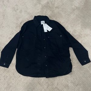 Zara black jean shacket. Never worn. New with tags